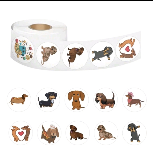 500 Dachshund Stickers On A Roll - Picture 1 of 6